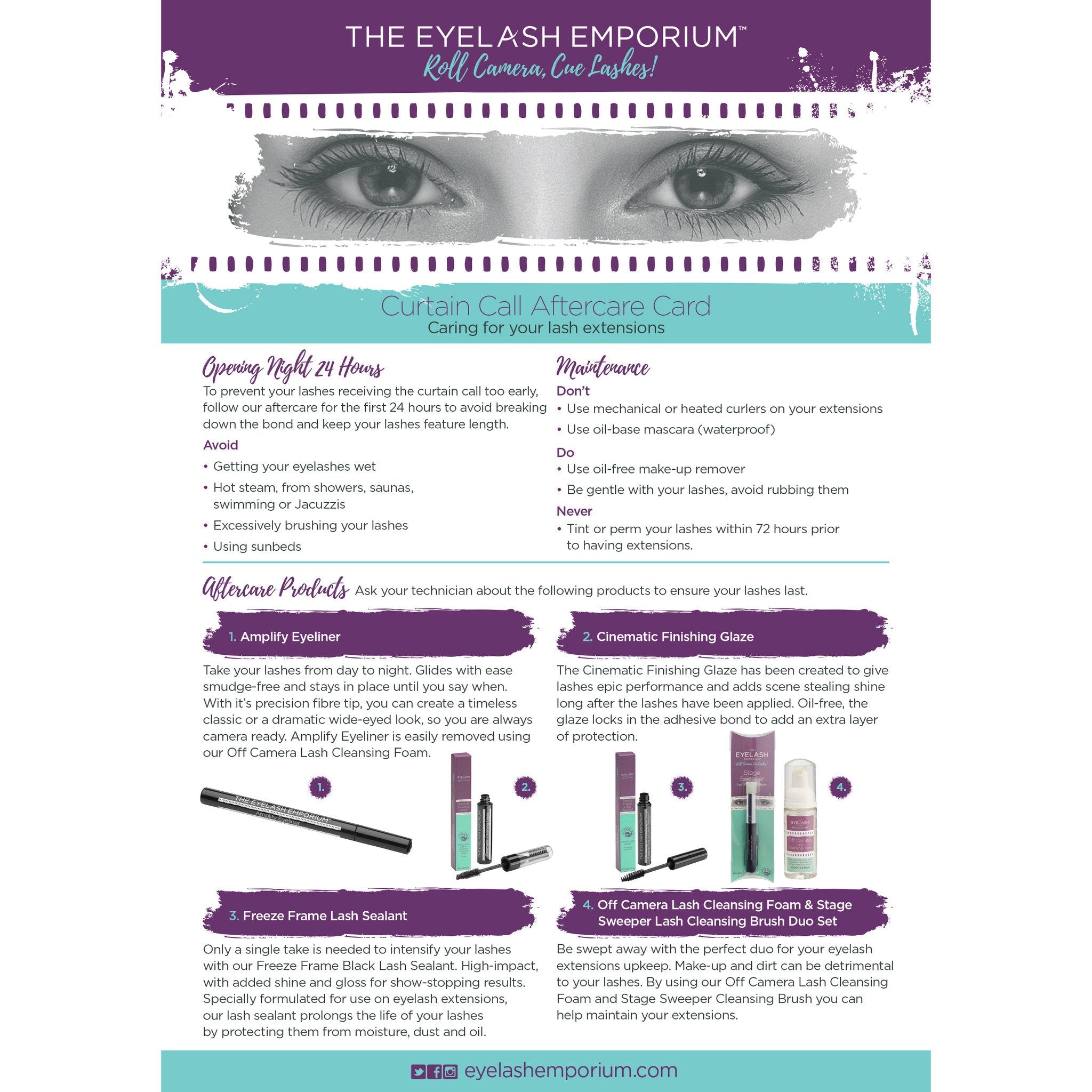 Curtain Call Aftercare Leaflets 