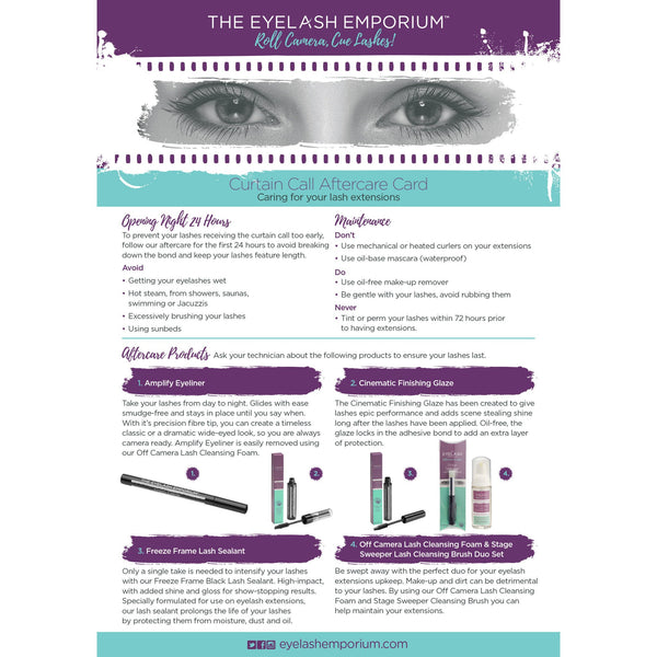 Curtain Call Aftercare Leaflets 