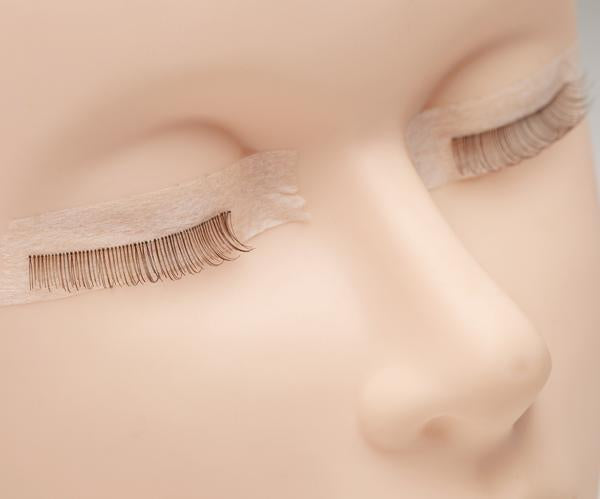 Training lashes on mannequin
